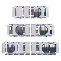 CGCH Conteneur Capsule Préfabriqué Transparent, Capsule Spatiale Mobile Commerciale pour Hôtel, Cabine Villa Étanche en Aluminium