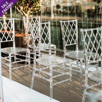 Chaise Chivari transparente en acrylique de haute qualité pour événements extérieurs, mariages, banquets et réceptions – Prix abordable