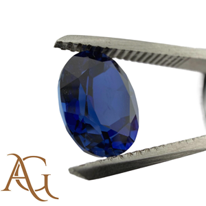 Saphir bleu de culture, forme ovale, facetté, pierres précieuses en vrac pour la fabrication de bijoux, corindon bleu créé, 4x6, 5x7, 6x8, 8x10, certifié - Product Image 2