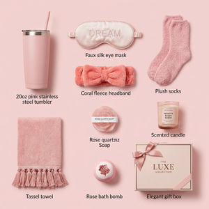 Set de Regalo Personalizado Rosa <span class=keywords><strong>para</strong></span> el Cuidado Personal, Cesta de Spa Personalizada con Vaso, Vela, Regalos <span class=keywords><strong>para</strong></span> Damas de Honor y Cumpleaños <span class=keywords><strong>para</strong></span> Ella - Product Image 3