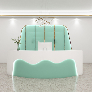 Thiết kế tối thiểu tóc y tế thẩm mỹ viện cửa hàng quần áo cơ sở đào tạo phía trước bàn tủ bán lẻ quầy tiếp tân quầy bar - Product Image 3