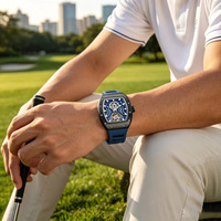 Montre mécanique automatique squelette pour homme, montre-bracelet ajourée, montre de sport et d'affaires pour homme, accepte OEM ODM, vente en gros