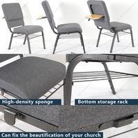 Fauteuil d'Église Moderne d'Occasion et Mobilier de Théâtre, Chaises d'Église Rembourrées Empilables, Chaises d'Église avec Porte-Livres