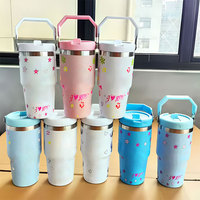 Gobelet isotherme réutilisable en acier inoxydable pour enfants, imprimé avec des dessins animés personnalisés, bouteille d'eau pour enfants, tasse de voyage en plein air