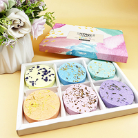 Lot de 6 vaporisateurs de douche de marque privée Vegan biologique, comprimés d'aromathérapie, bombes de bain de douche, grand ensemble de 6 avec huiles