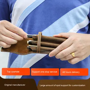 1/2/3槽复古复古个性化创意学生皮革笔套钢笔口袋礼品 - Product Image 4