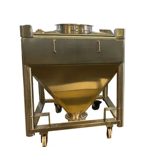 316 Stainless steel IBC bin square cone hopper conical bottom container 300L 500L 1000L 2000L