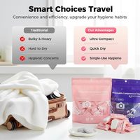 Serviettes compressées non tissées en gros, en stock, serviettes faciales jetables portables pour les voyages et les déplacements professionnels