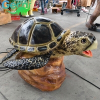 Parc à thème extérieur, animatronique de glyptodon, animal préhistorique, tortue de mer, aquarium et pavillon thématique