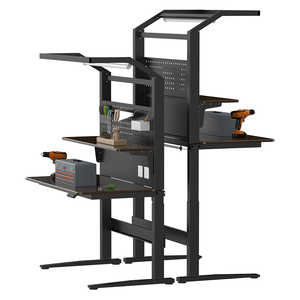 Banc de travail multifonctionnel en acier inoxydable personnalisé avec prises, hauteur réglable électriquement, banc de travail intelligent - Product Image 2