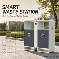 Poubelle de parc à base stable en acier thermolaqué pour l'utilisation en collectivité et sur campus