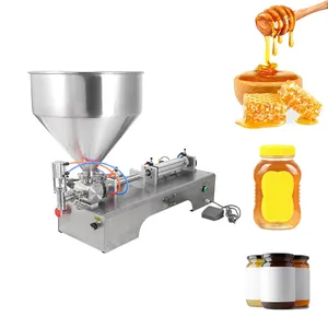 Semi Automatic Tabletop Honey Jar Water Bottle Liquid Paste Weighing And Filling Machine