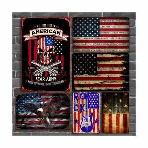 Personalized American Flag Tin <b>Sign</b> Decoration for Outdoor Party, Independence Day Hanging Decor - Product Image 2