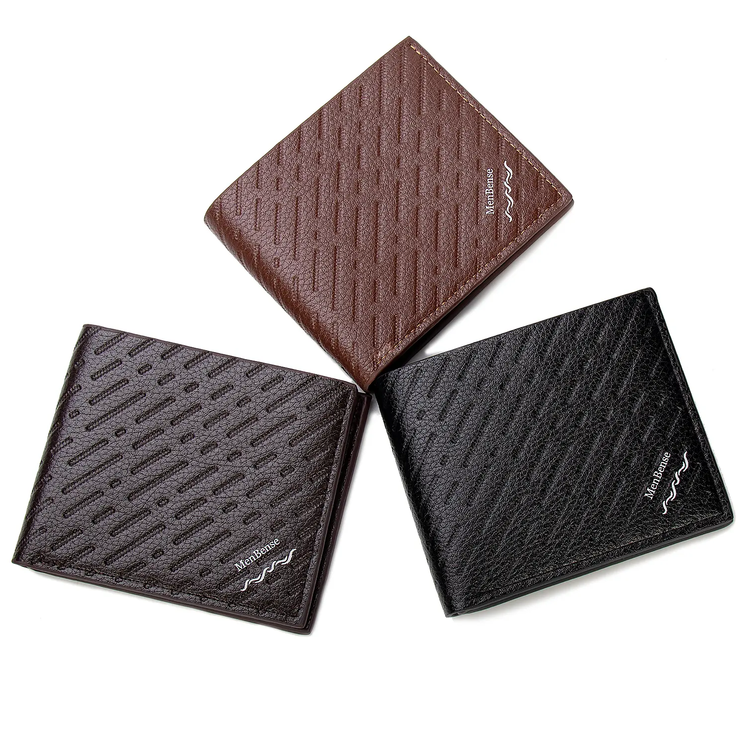 Men's Wallet Short Casual Fashionable Minimalist Thin Wallet with Embossed Logo Wallet Directly Supplied by the Manufacturer