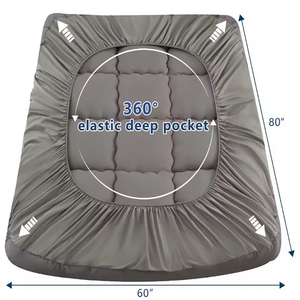 <span class=keywords><strong>Sur</strong></span>-<span class=keywords><strong>matelas</strong></span> en fibre de microfibre matelassé de couleur unie épaissie pour hôtels et maisons Literie douce et moelleuse Taille personnalisée - Product Image 4