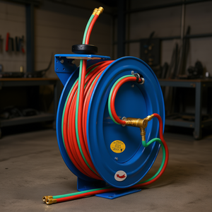 Manguera de soldadura industrial de alta resistencia de un solo brazo, 1/4 pulgada x 100 pies, de caucho para oxígeno y acetileno, para equipos de soldadura - Product Image 2