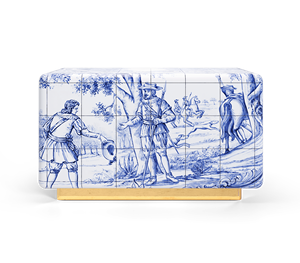 Fascia alta italiana piastrelle dipinte a mano comodino di lusso moderno camera da letto mobili in ottone Base comodino con <span class=keywords><strong>2</strong></span> cassetti - Product Image 4