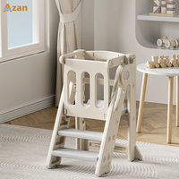 Tour d'apprentissage pliable pour tout-petits, marchepied réglable en hauteur avec barrière de sécurité, échelle pour enfants, cuisine, salle de bain, OEM ODM