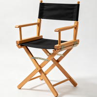 Chaise de Réalisateur pour Enfants en Bois Écologique, Design Minimaliste en Hêtre, Tissu en Toile, Chaise Pliante Légère et Portable