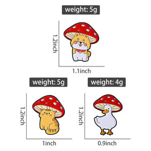 Kawaii kucing di bawah jamur Enamel Pin lucu kartun hewan bros perhiasan hadiah untuk teman grosir grosir - Product Image 6