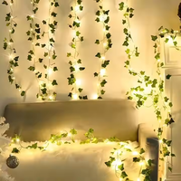 Guirlande de feuilles artificielles LED en forme d'arbre, alimentée par piles, pour décoration intérieure et extérieure de festivals d'automne, 2M, 5M, 10M