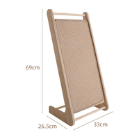 Grattoir à chat en sisal vertical en forme de L, cadre en bois massif, planche à gratter pour chats d'intérieur