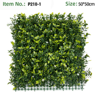 Panneau mural de verdure artificielle 50x50cm en gros, haie de buis verticale pour projets d'aménagement paysager d'hôtels et centres commerciaux, OEM