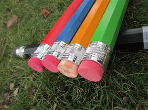 FQCSB-11ブランドカスタムロゴ高品質巨大ペンシルスクール木製描画自然色大きな消しゴム付き大きな鉛筆 - Product Image 5