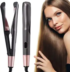 Arricciacapelli stiratura capelli piastra per capelli bigodino professionale 2 In 1 ferro arricciacapelli professionale titanio piastra a doppia tensione