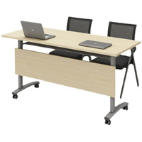 Tables portables modernes Table d'entraînement pliante Bureaux de conférence pliables pour deux personnes Bureau d'entraînement long avec roues