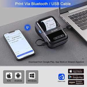 JR máy in nhãn nhiệt cầm tay, kết nối USB <span class=keywords><strong>Bluetooth</strong></span> 220b cho gia đình, nhà hàng, chuyển phát nhanh, lưu trữ, v. v. - Product Image 5