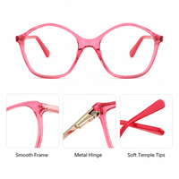 Montures de lunettes géométriques carrées surdimensionnées en acétate transparent pour enfants, lunettes optiques pour garçons et filles
