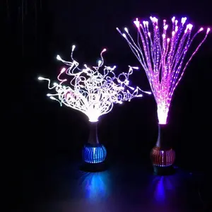2023科普爱热卖家居装饰用发光二极管光纤花桌面台灯