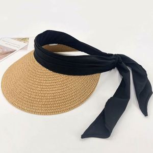 <b>Women</b> Sun Hats Straw Visor Wide Brim Beach Hat Foldable Summer Roll-Up Open Top Flap Cover <b>Cap</b> Uv Upf 50 Gift - Product Image 4