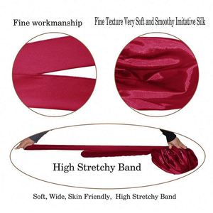 Lot de 2 bonnets de nuit en satin uni personnalisables avec logo, pour voyage et plage, unisexe, vente en gros - Product Image 5