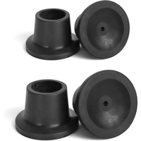 Patas de Goma Antideslizantes para Sillas de Ducha (x4 Unidades) Tapas para Sillas de Ducha para Tubos de 28-30 mm Base de 60 mm Negro KMINA P30036