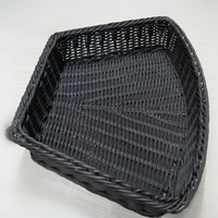 Panier de rangement et de présentation à trois niveaux en rotin PP, fait main, écologique, étanche et peu encombrant pour fruits, légumes et snacks, idéal pour supermarchés