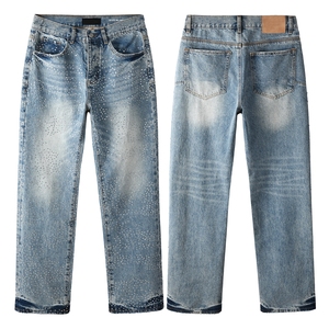 Jeans de Lujo para Hombre, Corte Recto, con Tachuelas y Cristales, Modelo <span class=keywords><strong>Fashion</strong></span> <span class=keywords><strong>Nova</strong></span> - Product Image 1