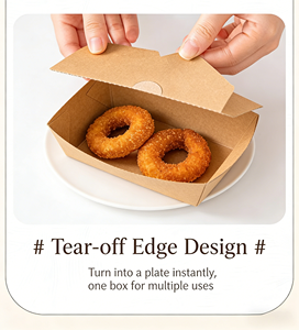 Boîtes d'emballage pour hamburgers et poulet à emporter, en matériaux recyclés, avec logo personnalisé imprimé et gaufré, vente en gros - Product Image 3