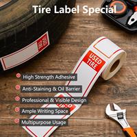 Étiquettes personnalisées imperméables et durables en PP acrylique adhésif pour pneus usagés, avec espace vierge pour code-barres et inventaire des roues