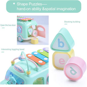<span class=keywords><strong>Puzzle</strong></span> a forma di xilofono giocattoli sensoriali musicali educativi per bambini scuola Bus xilofono giocattolo per bambini 1-3 - Product Image 4