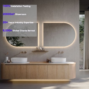 Miroir de salle de <span class=keywords><strong>bain</strong></span> semi-circulaire à écran tactile décoratif pour projet au Guatemala, miroir de maquillage rétroéclairé à LED pour hôtel - Product Image 1