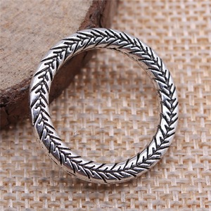 Anillo de cuerda de trigo trenzada 24x24mm de aleación de zinc plateado antiguo, eslabón circular cerrado para tejido de <span class=keywords><strong>atrapasueños</strong></span> bohemio - Product Image 2