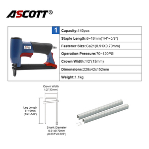 <span class=keywords><strong>Pistola</strong></span> <span class=keywords><strong>de</strong></span> <span class=keywords><strong>grapas</strong></span> neumática CE Industrial&DIY 8016-420 para fijación <span class=keywords><strong>de</strong></span> muebles, herramientas <span class=keywords><strong>de</strong></span> tapicería, 140 <span class=keywords><strong>grapas</strong></span>, grapadora neumática <span class=keywords><strong>de</strong></span> punta corta - Product Image 2