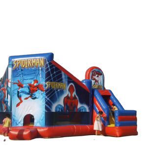 Château gonflable héros araignée avec toboggan pour sauts et divertissements en plein air - Product Image 1