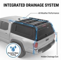 Hardtop robuste en alliage d'aluminium pour pick-up Tacoma 5ft 6ft avec porte-bagages de toit pour aventures tout-terrain