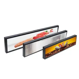 WiFi Network LCD Digital Signage Ad Player Stretched Bar Type LCD Shelf Screen Shop LCD Advertising Display