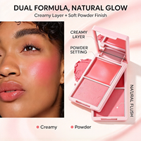 Palette de fards à joues crème en gros, marque privée, double couleur, waterproof, végétalien, avec pigments, blush chimique