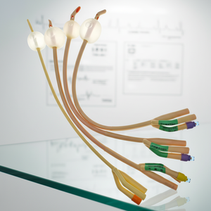 Kateter Urin Lateks Foley Dua Arah Tiga Arah Buatan Pabrik Bersertifikat ISO CE Kelas I 12-24FR - Product Image 1