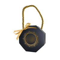 Boîte Cadeau Décorative Aïd Ramadan avec Motif Chameau et Château, Dorure à Chaud, Boîte Pliable en Papier Couché pour Fêtes
